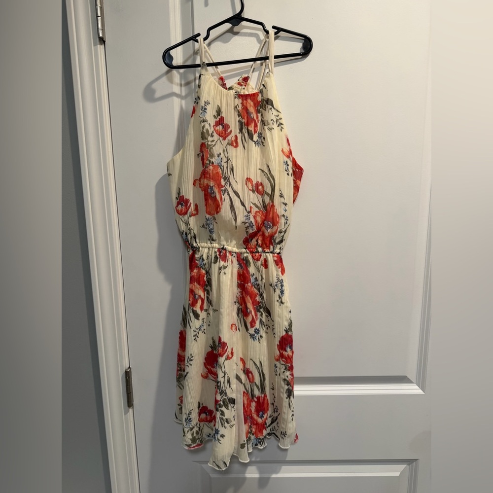 Abercrombie & Fitch Red and Cream Floral Dress